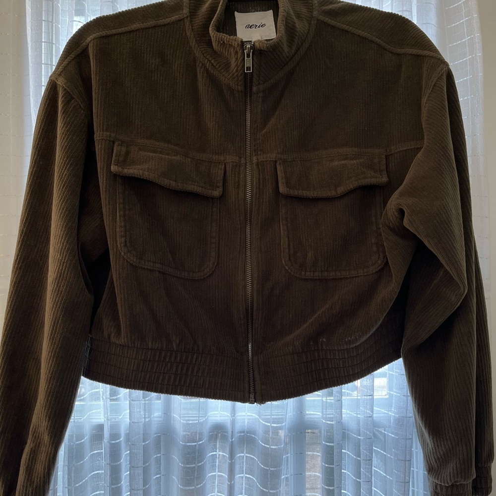 AERIE OLIVE GREEN CORDUROY JACKET
